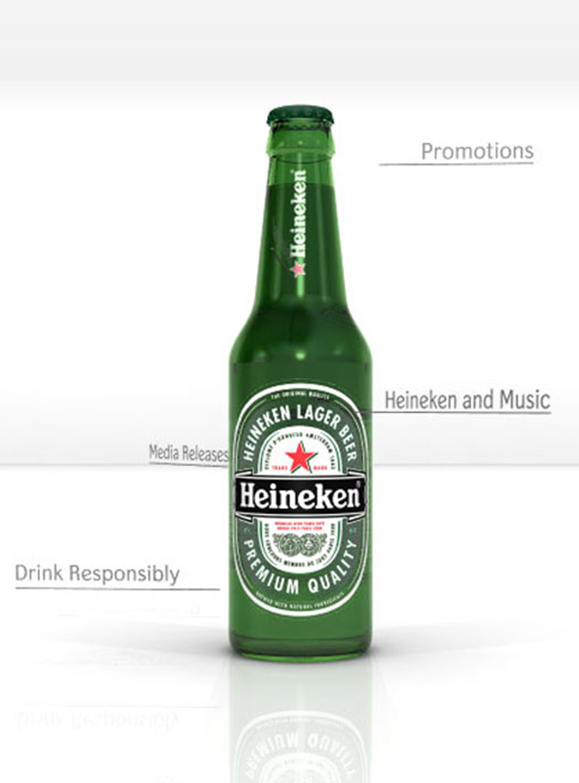 Heineken Singapore bottle-led website artwork